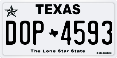 TX license plate DOP4593