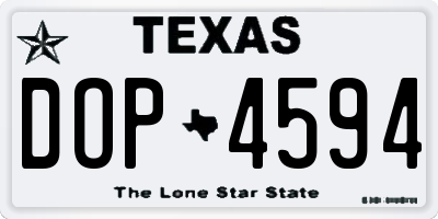 TX license plate DOP4594