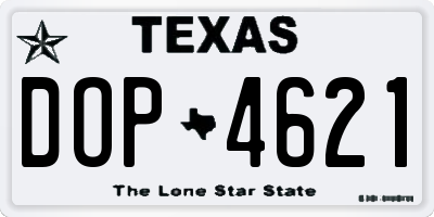 TX license plate DOP4621
