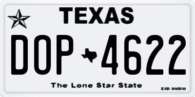 TX license plate DOP4622
