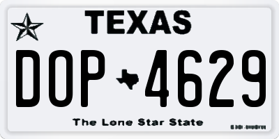 TX license plate DOP4629