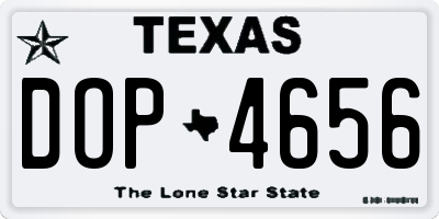TX license plate DOP4656