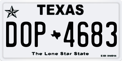 TX license plate DOP4683
