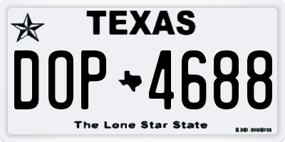 TX license plate DOP4688