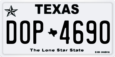 TX license plate DOP4690