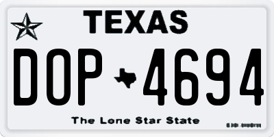 TX license plate DOP4694