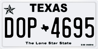 TX license plate DOP4695