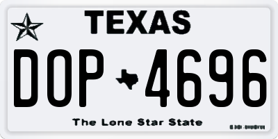 TX license plate DOP4696