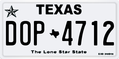 TX license plate DOP4712