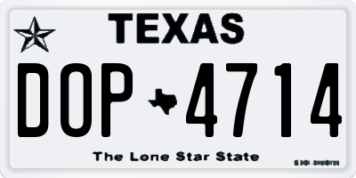 TX license plate DOP4714