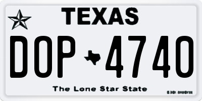 TX license plate DOP4740