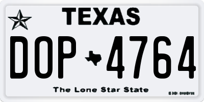 TX license plate DOP4764