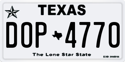 TX license plate DOP4770