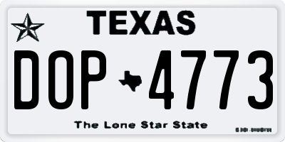 TX license plate DOP4773
