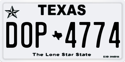 TX license plate DOP4774