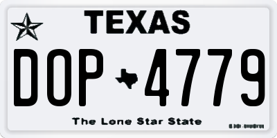TX license plate DOP4779