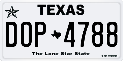 TX license plate DOP4788