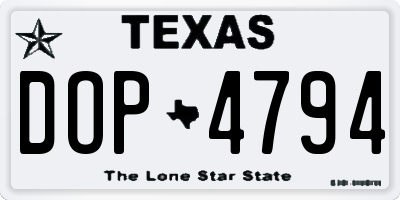 TX license plate DOP4794