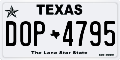 TX license plate DOP4795
