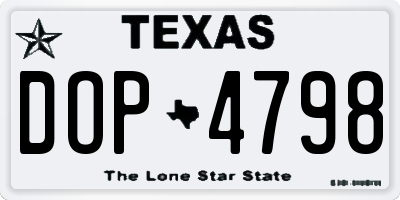 TX license plate DOP4798