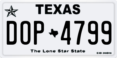 TX license plate DOP4799