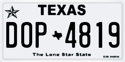TX license plate DOP4819
