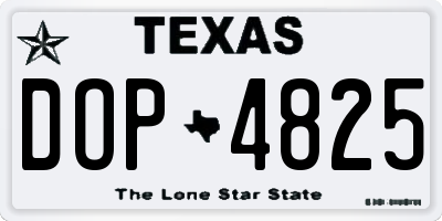 TX license plate DOP4825