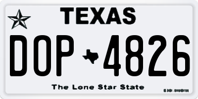 TX license plate DOP4826