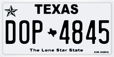 TX license plate DOP4845