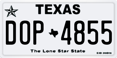 TX license plate DOP4855