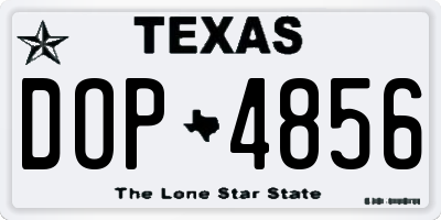 TX license plate DOP4856