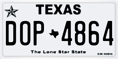 TX license plate DOP4864