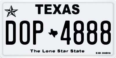TX license plate DOP4888