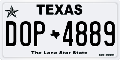 TX license plate DOP4889