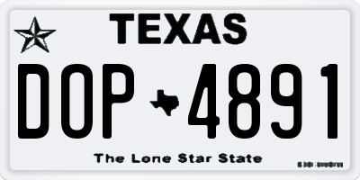 TX license plate DOP4891