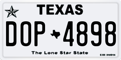 TX license plate DOP4898