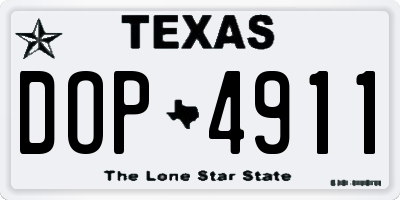 TX license plate DOP4911