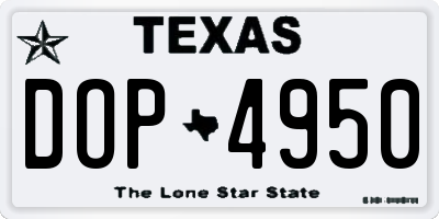 TX license plate DOP4950