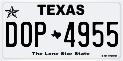 TX license plate DOP4955