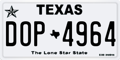 TX license plate DOP4964