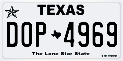 TX license plate DOP4969