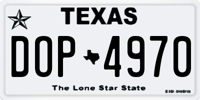 TX license plate DOP4970