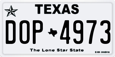 TX license plate DOP4973