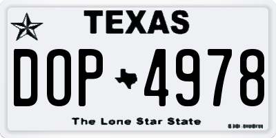 TX license plate DOP4978