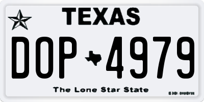 TX license plate DOP4979