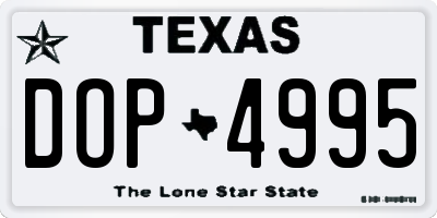 TX license plate DOP4995