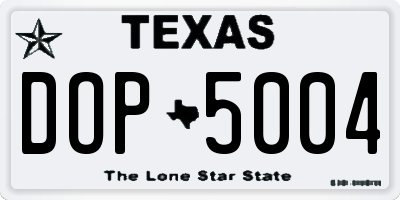 TX license plate DOP5004