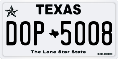 TX license plate DOP5008