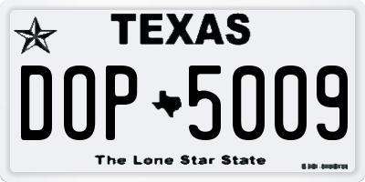 TX license plate DOP5009