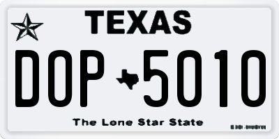 TX license plate DOP5010